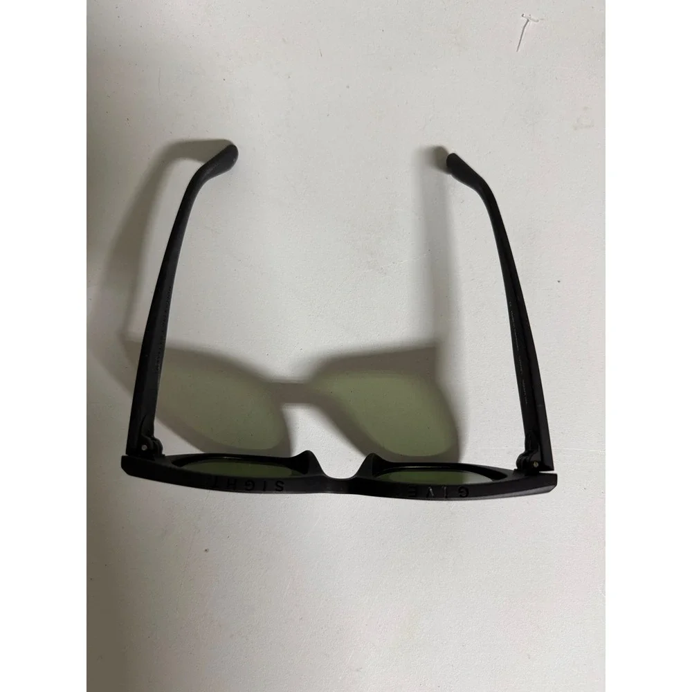 TOMS Sydney Matte Black Cat Eye Sunglasses Green Lens 50-23-148